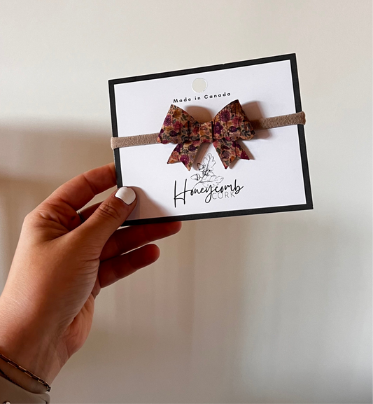 Honeycomb Cork - Kenna Bow - Headband - Autumn Cork