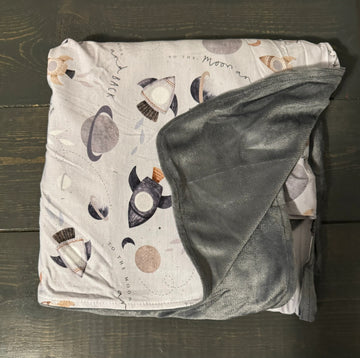 Poppy & Co - To the Moon Minky Blanket 50x80