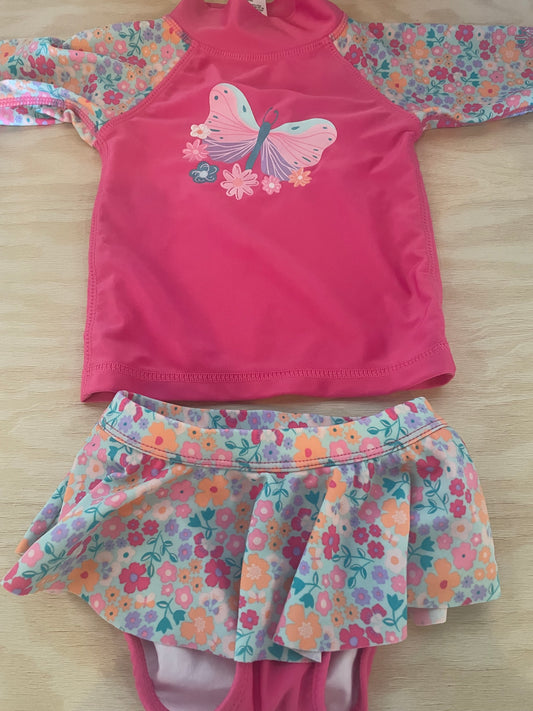 CC-Consignment-Uv Skins Butterfly Swimsuit - 12-18M