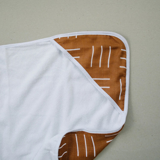 Mebie Baby - Mustard Mudcloth Muslin Hooded Towel