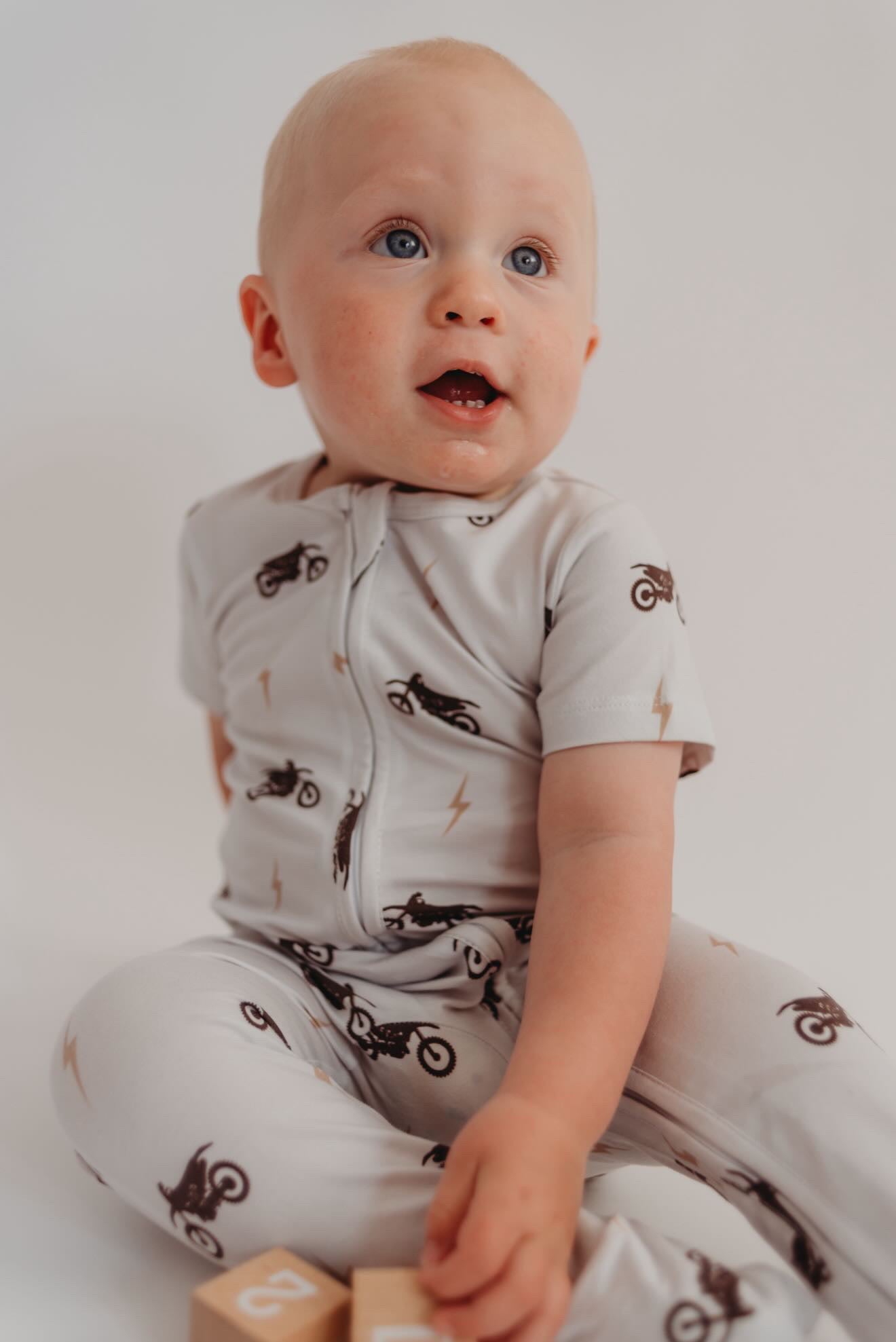 Little Aspen Baby - Full Throttle Short Sleeve Romper