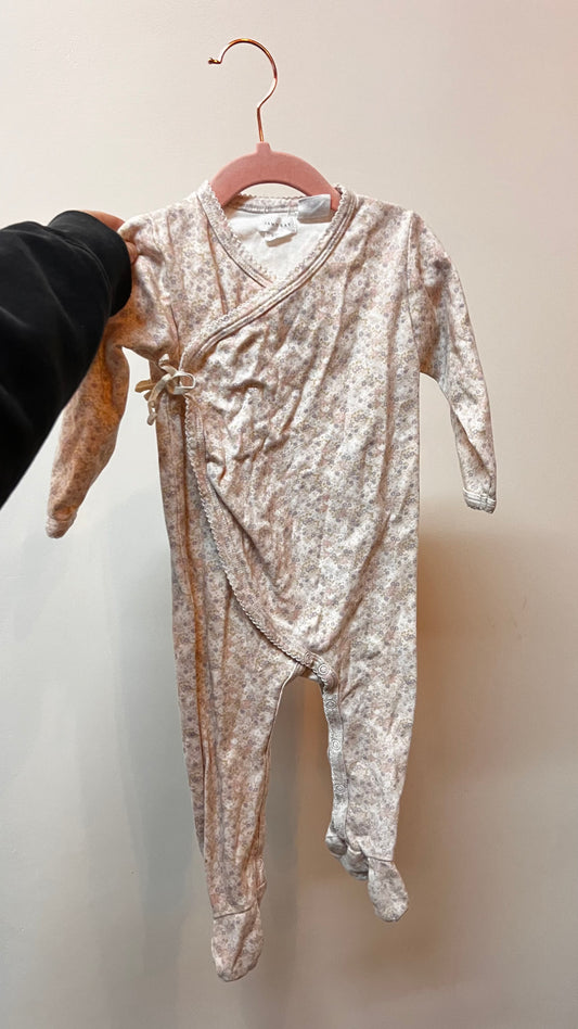 KD - Consignment - Jamie Kay White Floral Kimono Sleeper - 2Y