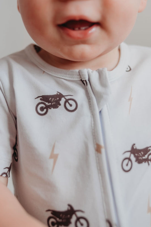 Little Aspen Baby - Full Throttle Short Sleeve Romper