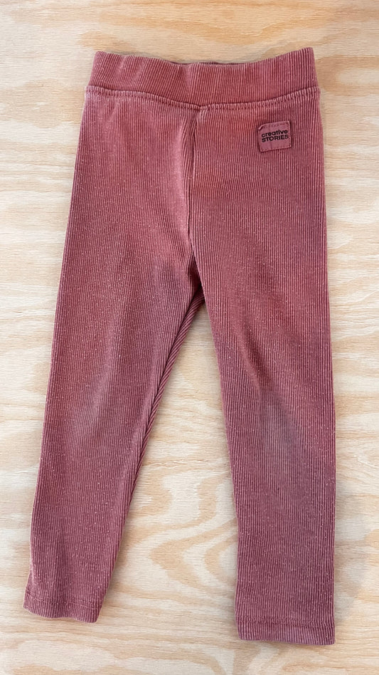 RJ - Consignment - Zara Pink Ribbed Pant 2T
