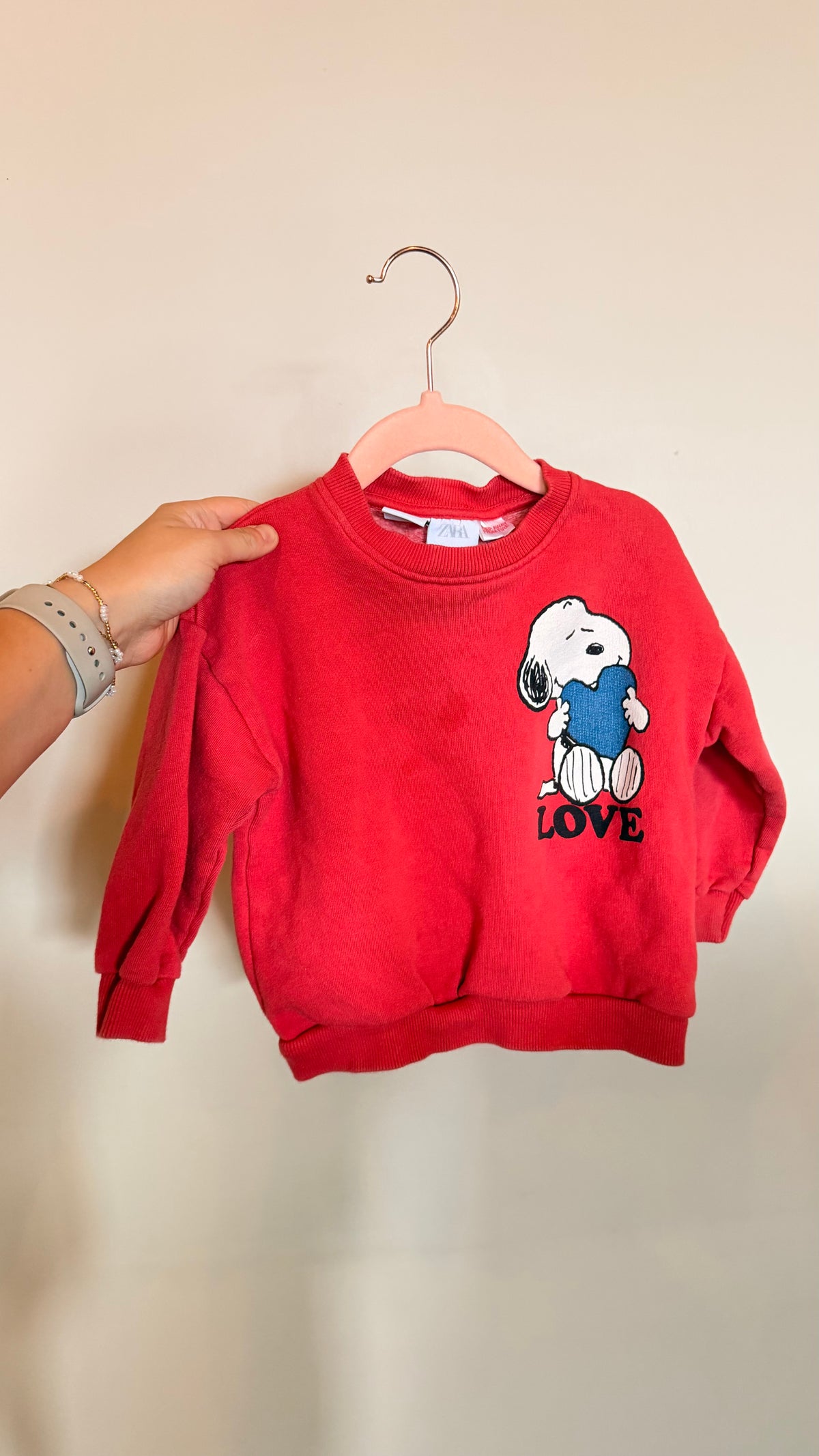 LK - Consignment - Zara Red Snoopy Crew 12-18M