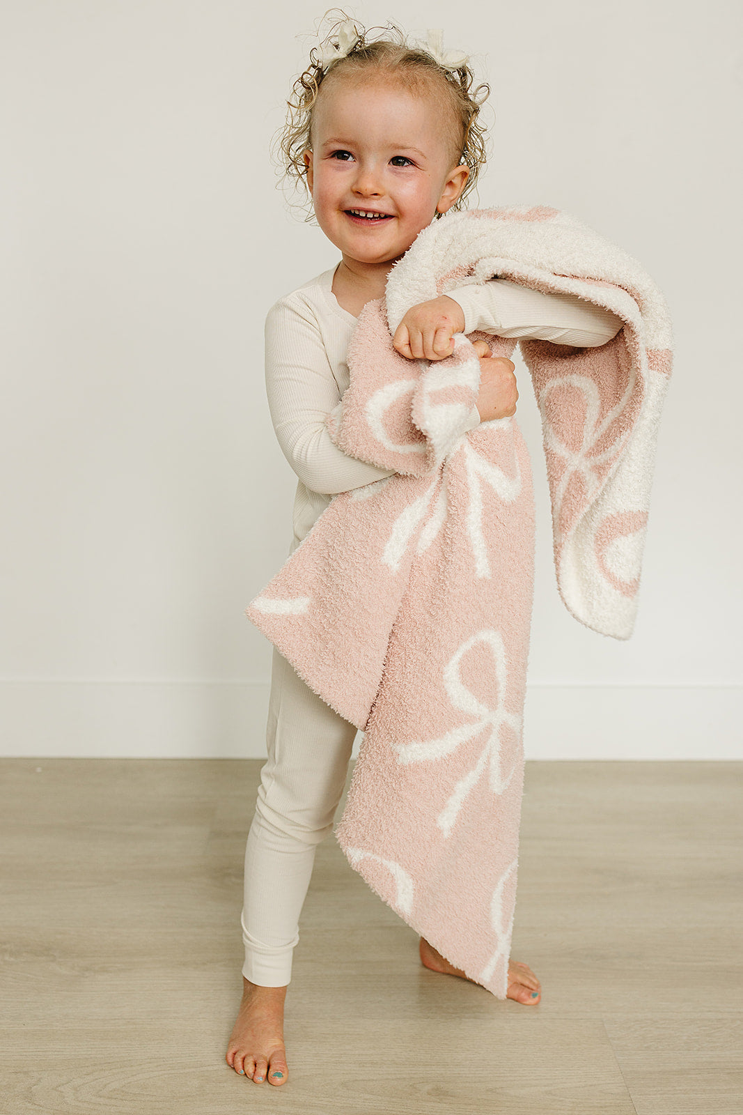 Pre Order - Mebie Baby - Pink Bow Plush Blanket