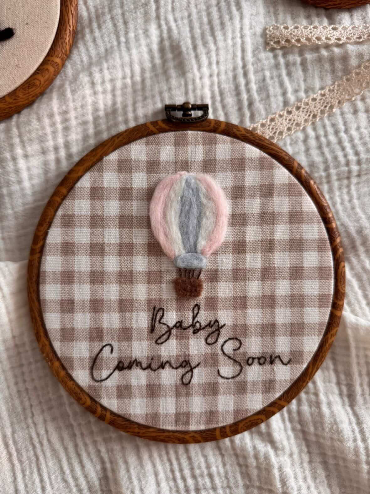 Pre Order - Stitched Keepsakes Co - Felted Baby Coming Soon