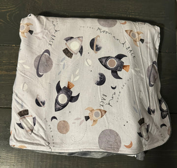 Poppy & Co - To the Moon Minky Blanket 50x80