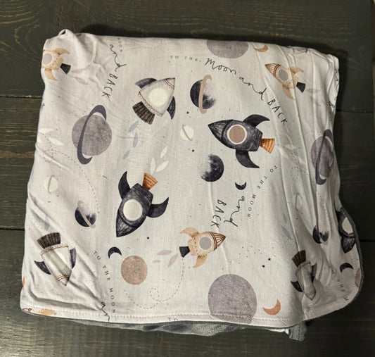 Poppy & Co - To the Moon Minky Blanket 50x80