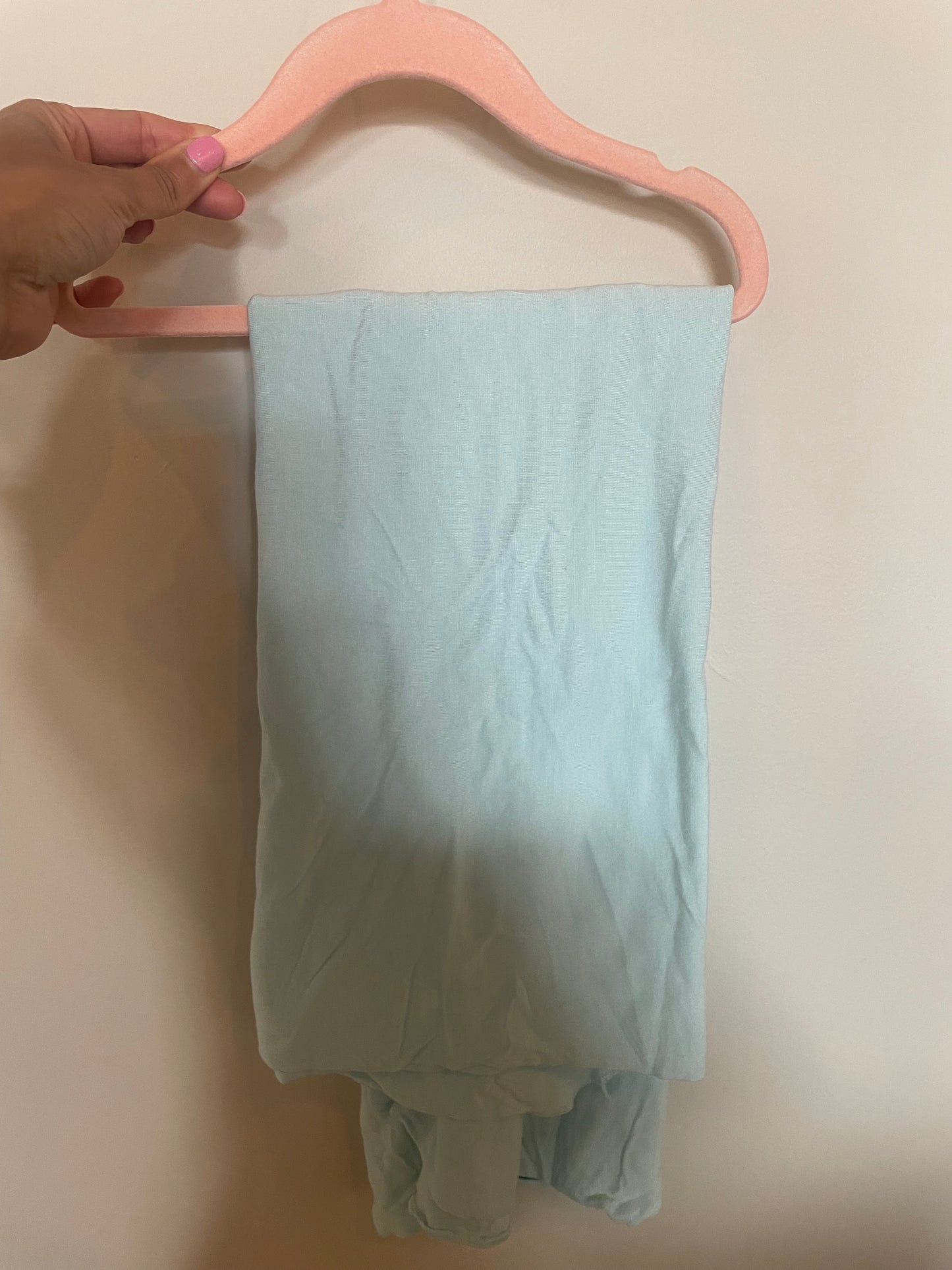 SM-Consignment-Beluga Baby teal blue swaddle blanket