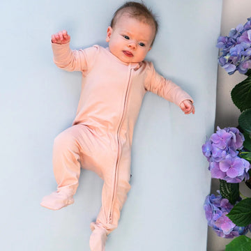 Belan.J - Footed Zipper Sleeper - Rose Quartz