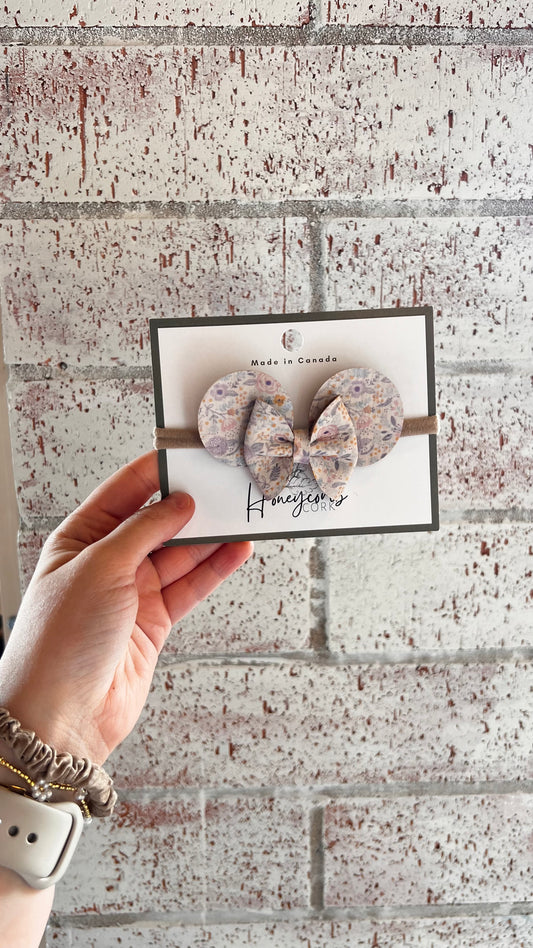 Honeycomb Cork - Minnie Bow Headband- Pastel Floral