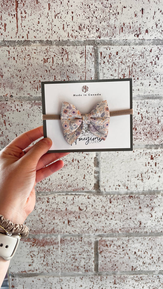 Honeycomb Cork - Darla Bow Headband- Pastel Floral