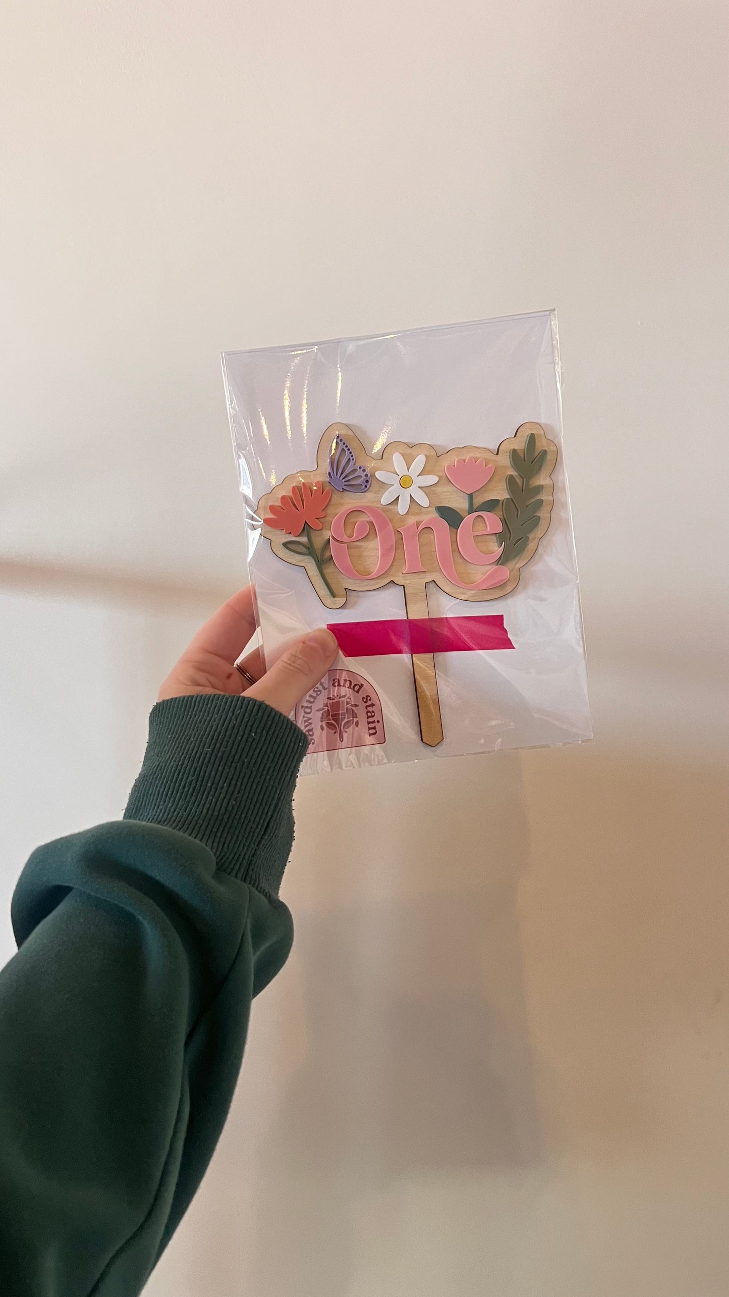 Sawdust & Stain - Cake Topper - One Year