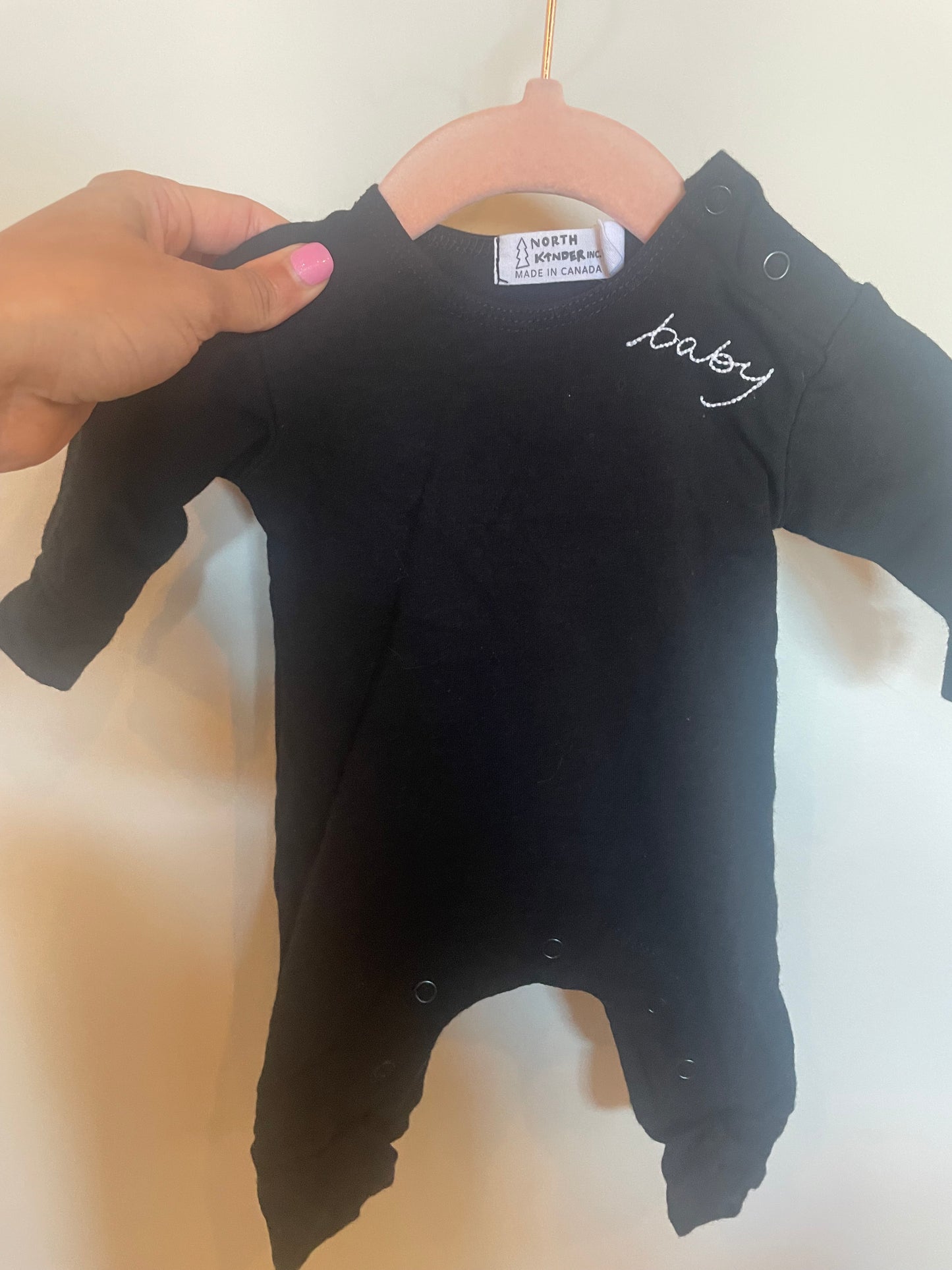 CC - Consignment-North Kinder black baby sleeper - Newborn