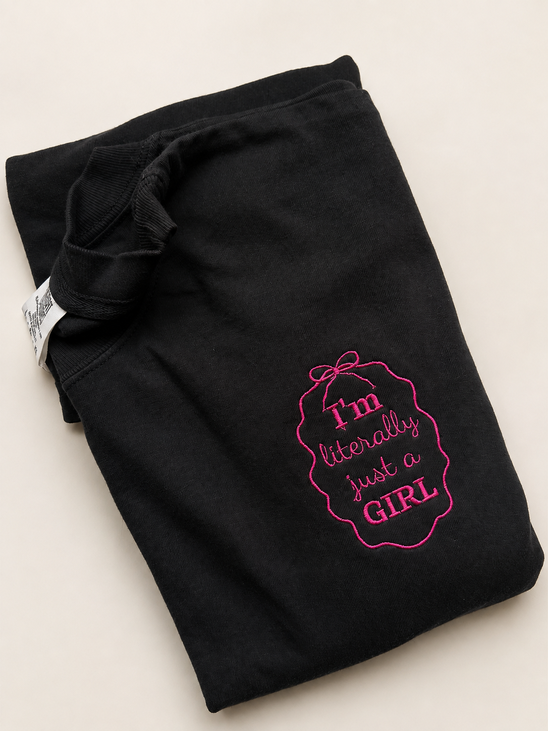 Pre Order - Teddy Little - Just a Girl Shirt Black