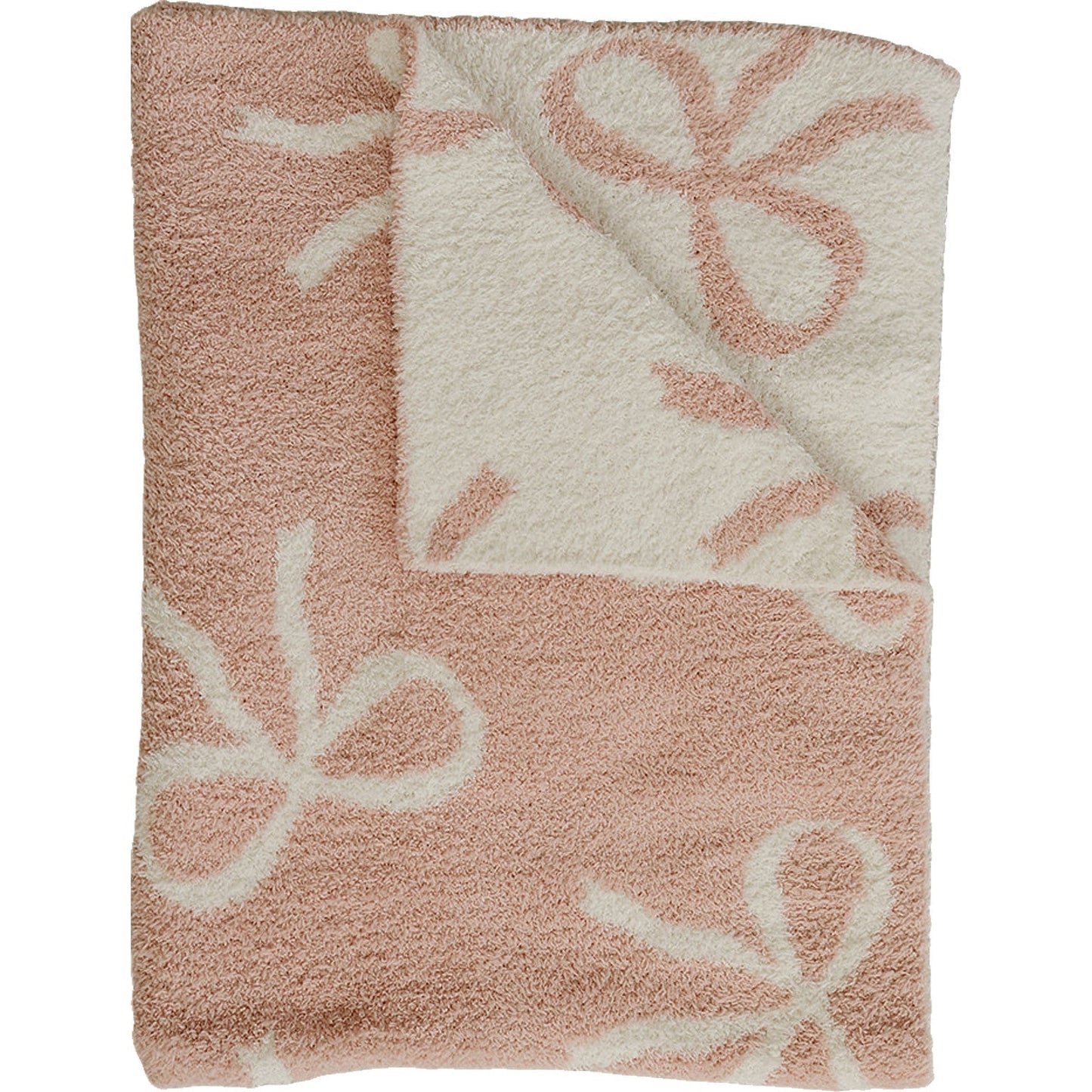 Pre Order - Mebie Baby - Pink Bow Plush Blanket