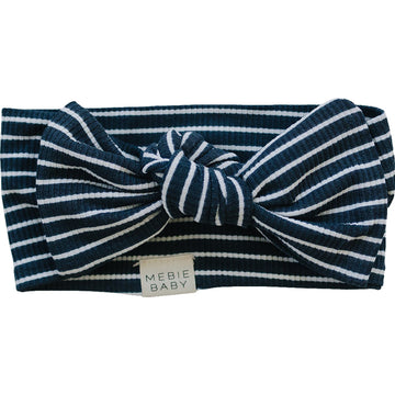 Mebie Baby - Navy Stripes Ribbed Bamboo Head Wrap