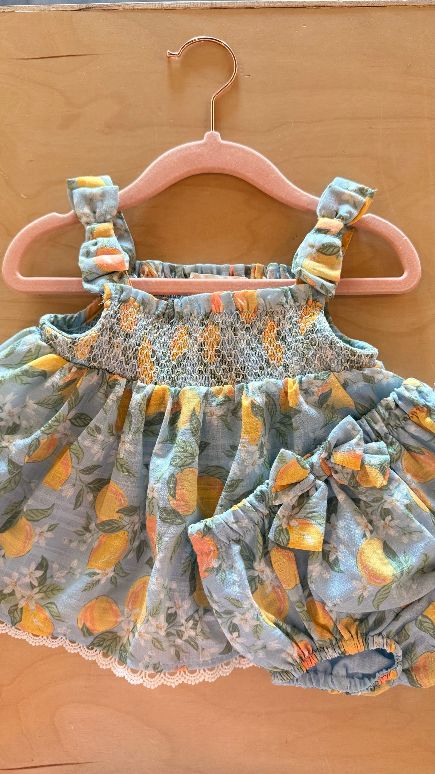 CC - Consignment - NWT C&California Kids - Blue Lemon Dress 3-6M