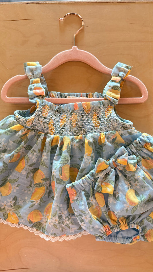 CC - Consignment - NWT C&California Kids - Blue Lemon Dress 3-6M