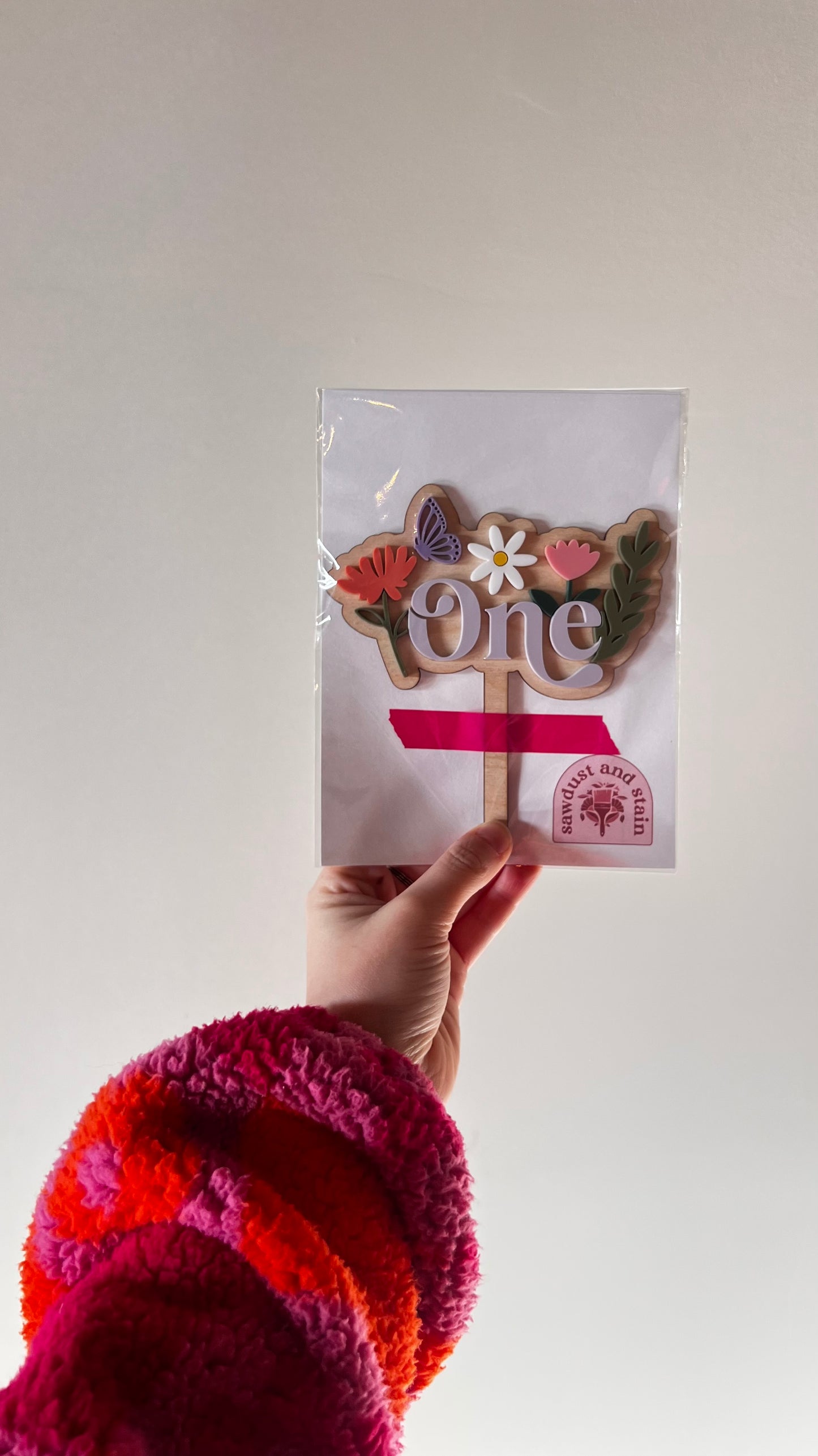 Sawdust & Stain - Cake Topper - One Year