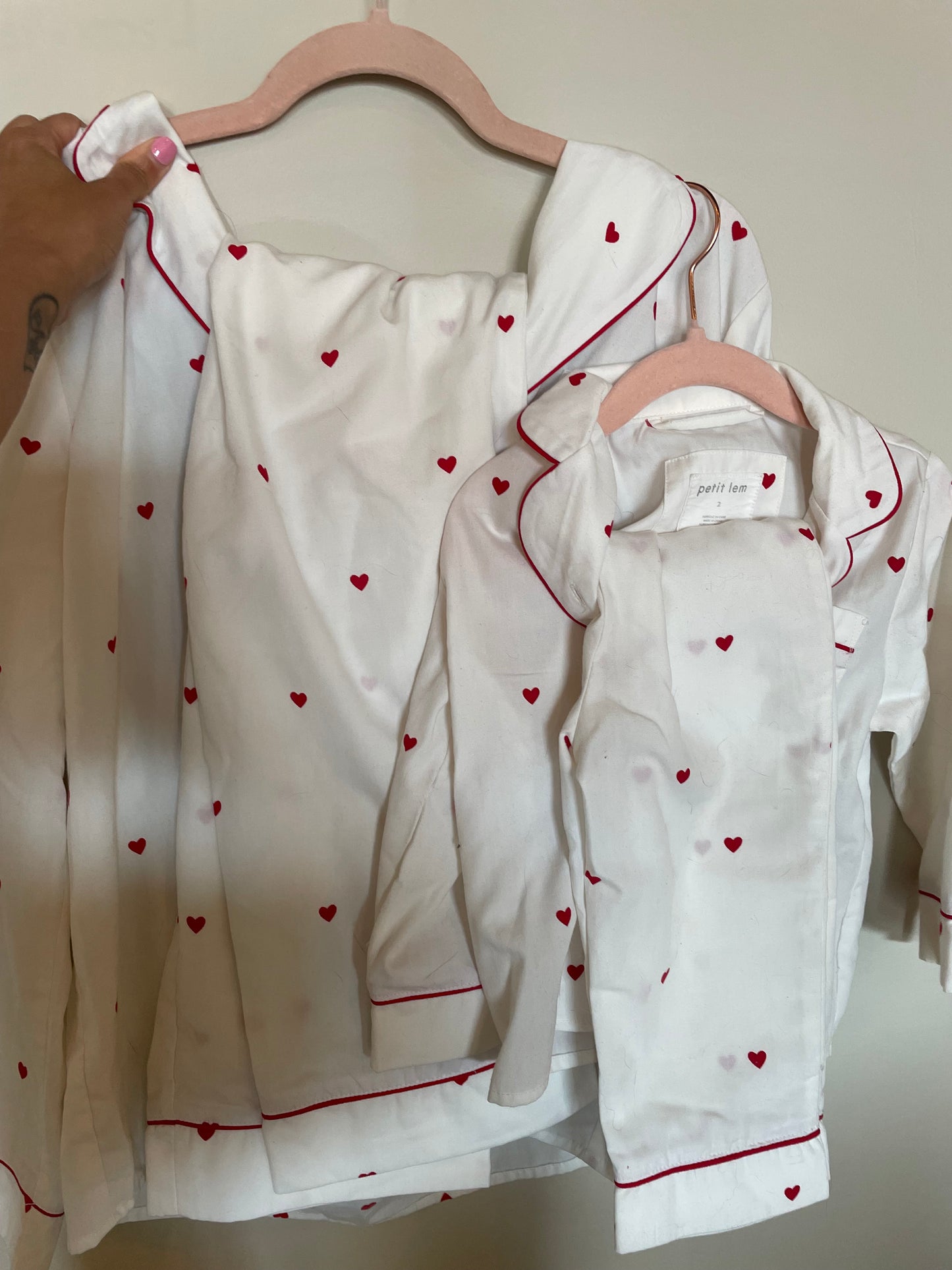 KD - Consignment-Petit Lem Mother Daughter Pj Heart Set - Ladies Medium & 2T