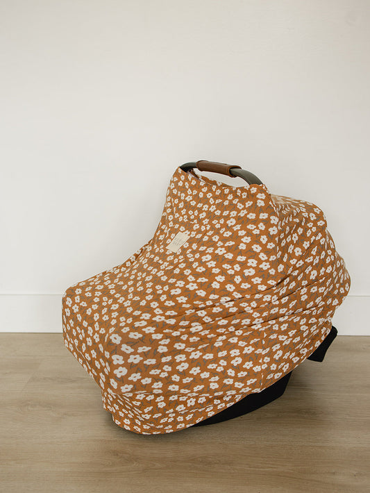Mebie Baby - Mustard Floral Bamboo Multi-Use Cover