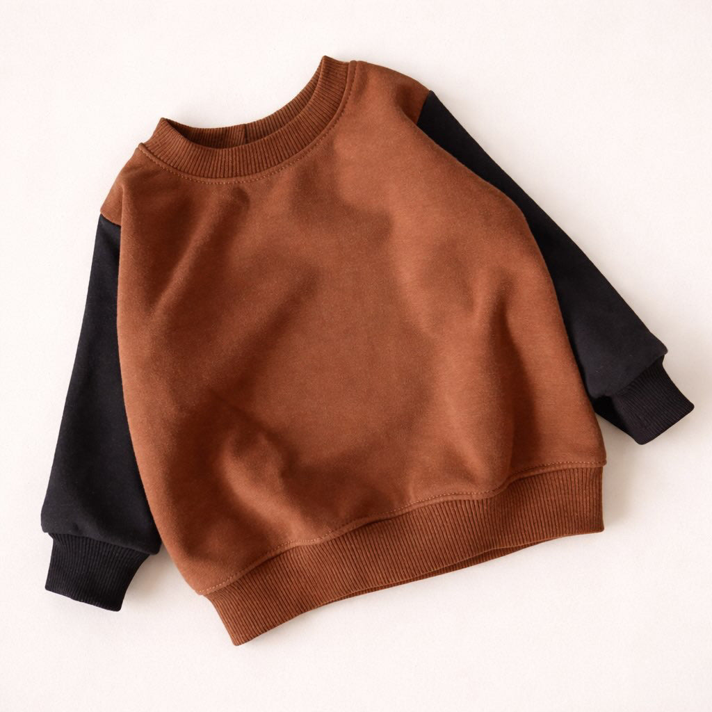 Teddy Little - Brown Black Crewneck