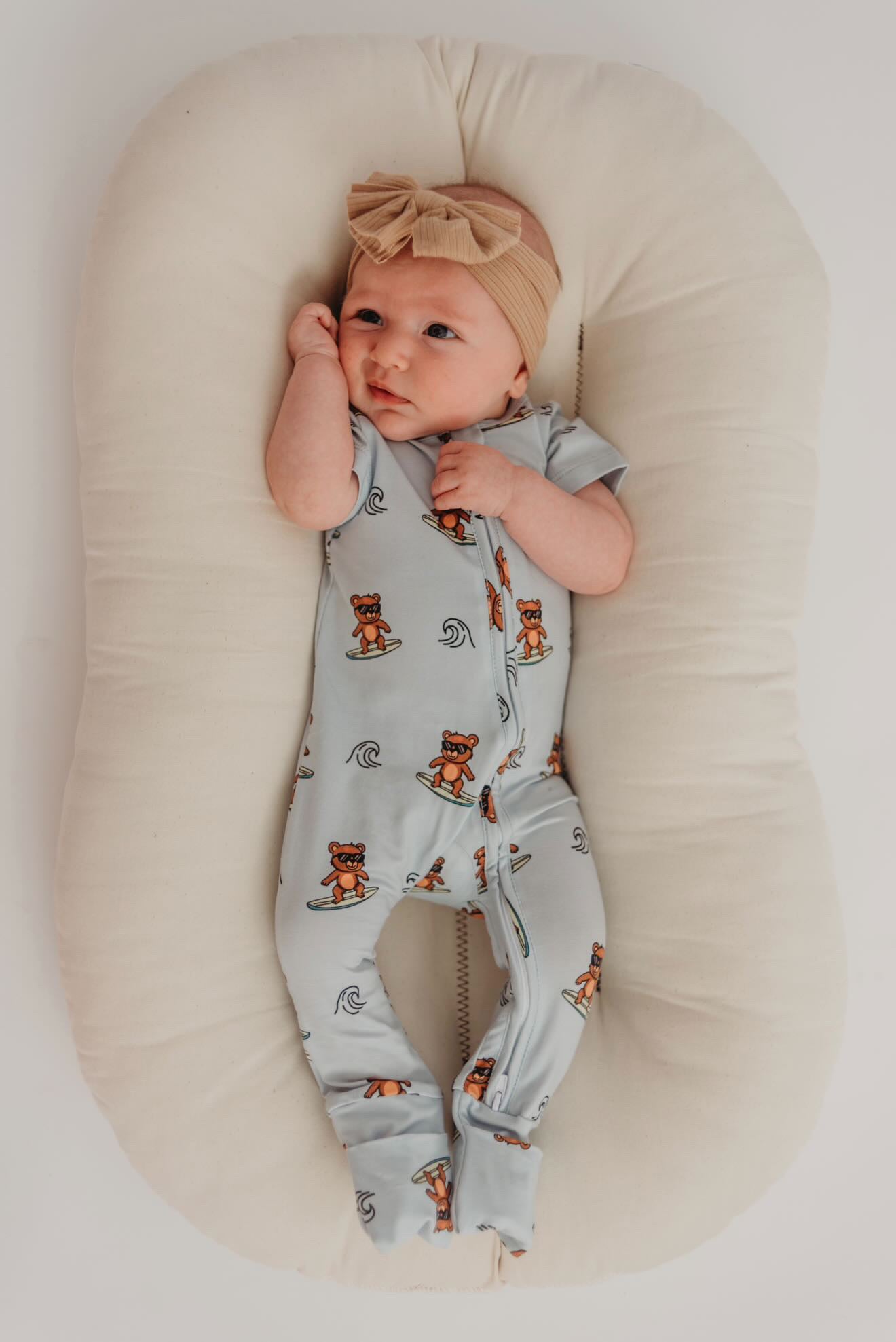Little Aspen Baby - Salty Bear Short Sleeve Romper