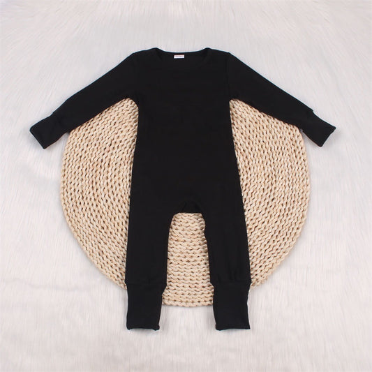 Poppy & Co - Ribbed Bamboo Romper - Black