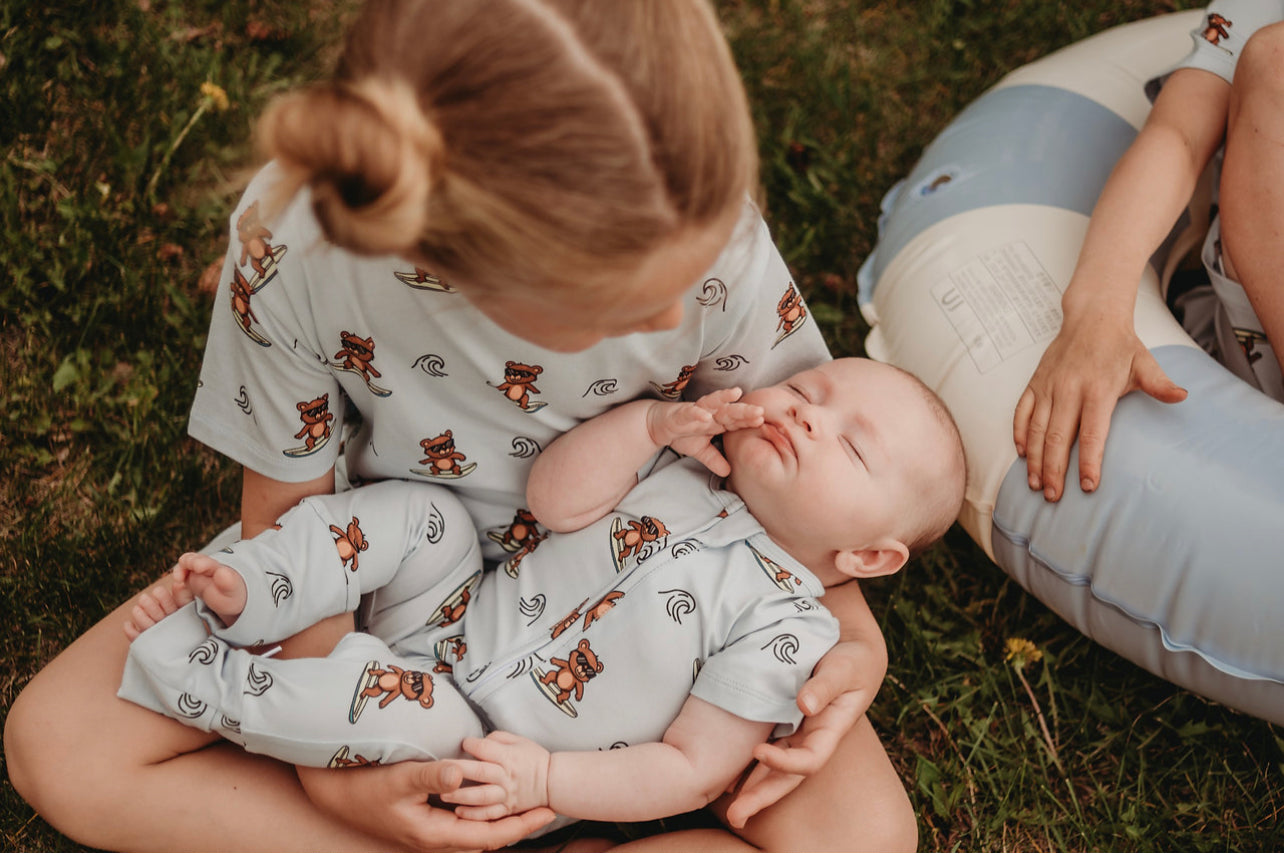 Little Aspen Baby - Salty Bear Short Sleeve Romper