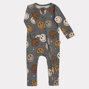Pip & Phee - Footless Bamboo Sleeper - Brown Smiley