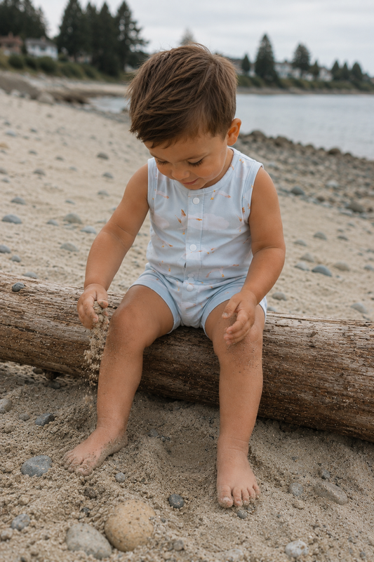 Pre Order - Teddy Little - Gull Romper