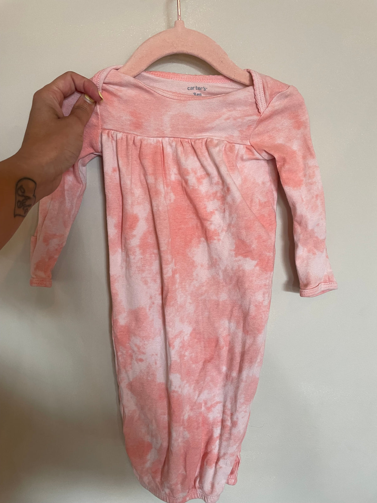 CC - Consignment - Carters Pink Tye Dye Gown - 3M