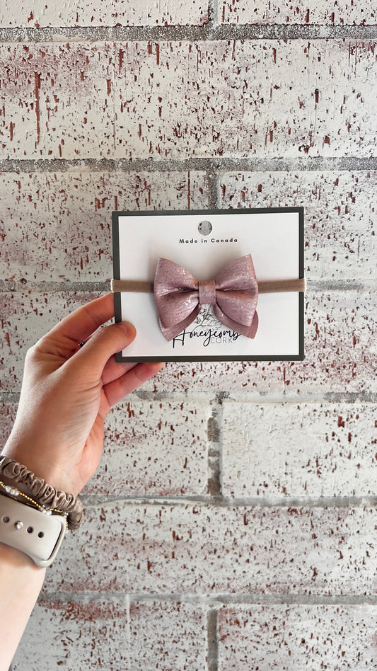 Honeycomb Cork - Darla Bow Headband - Dusty Pink