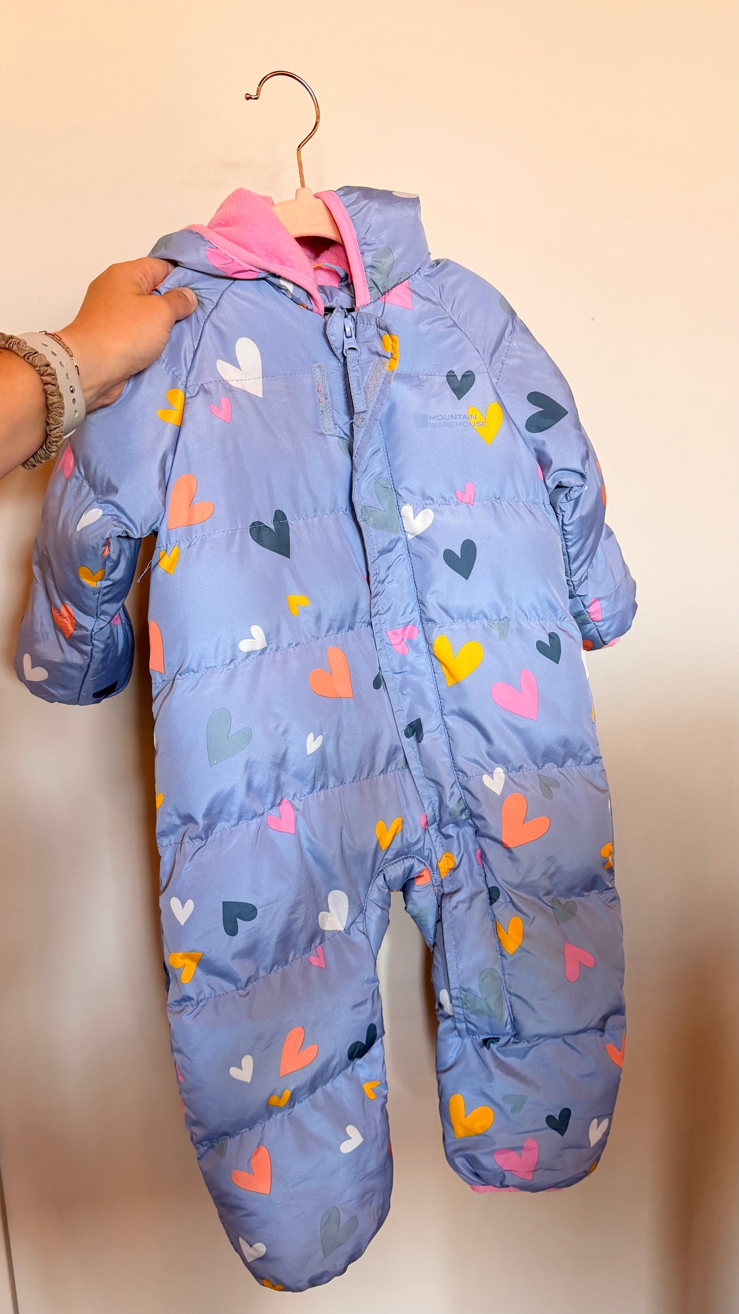 AL - Consignment - Mountain Warehouse - Blue Heart Snowsuit - 18-24m