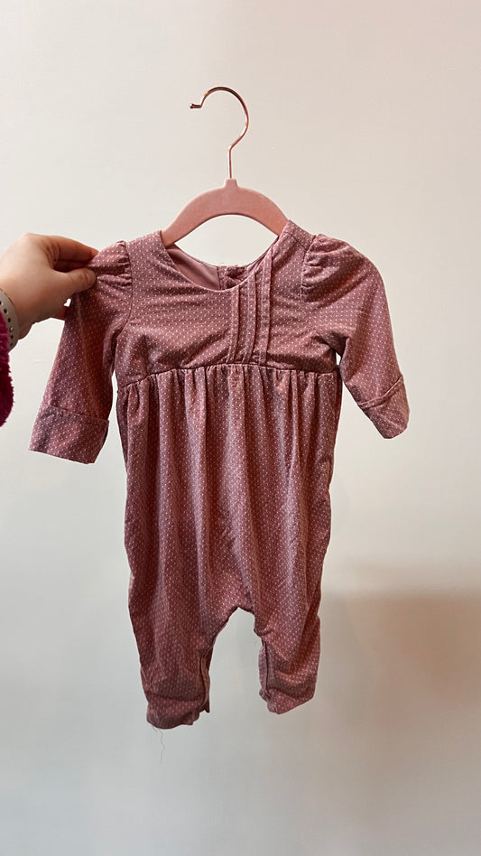 DL - Consignment - Mabel + Honey Pink Poka Dot Romper - 3M