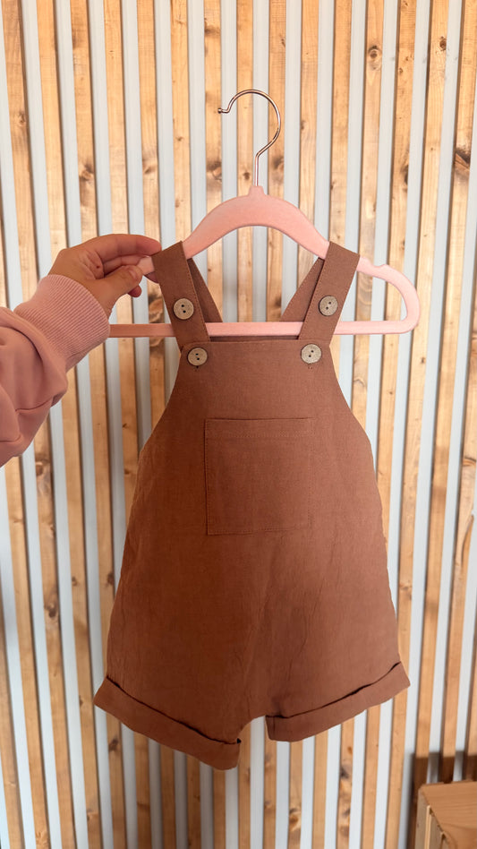 CC - Consignment - Mebie Baby Brown Overalls  - 6-12M