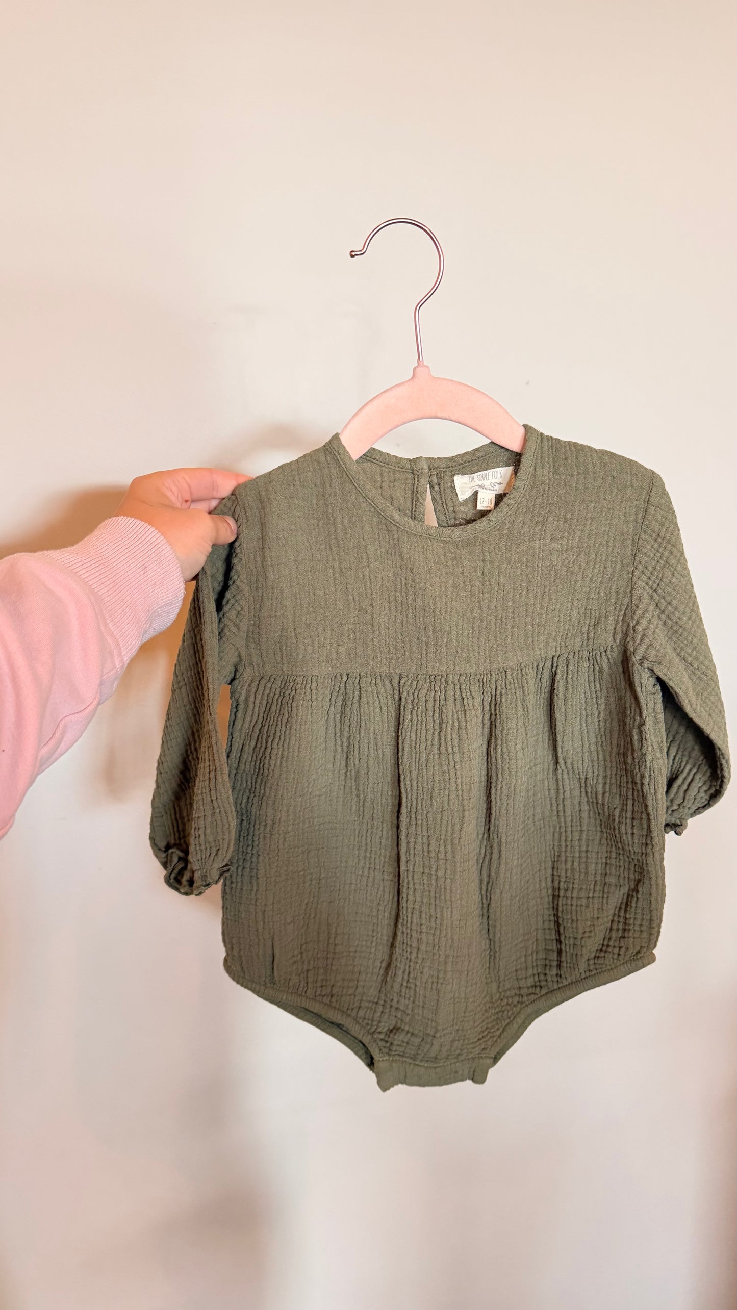 SJ - Consignment - Simple Folk - Olive Romper 12-18M