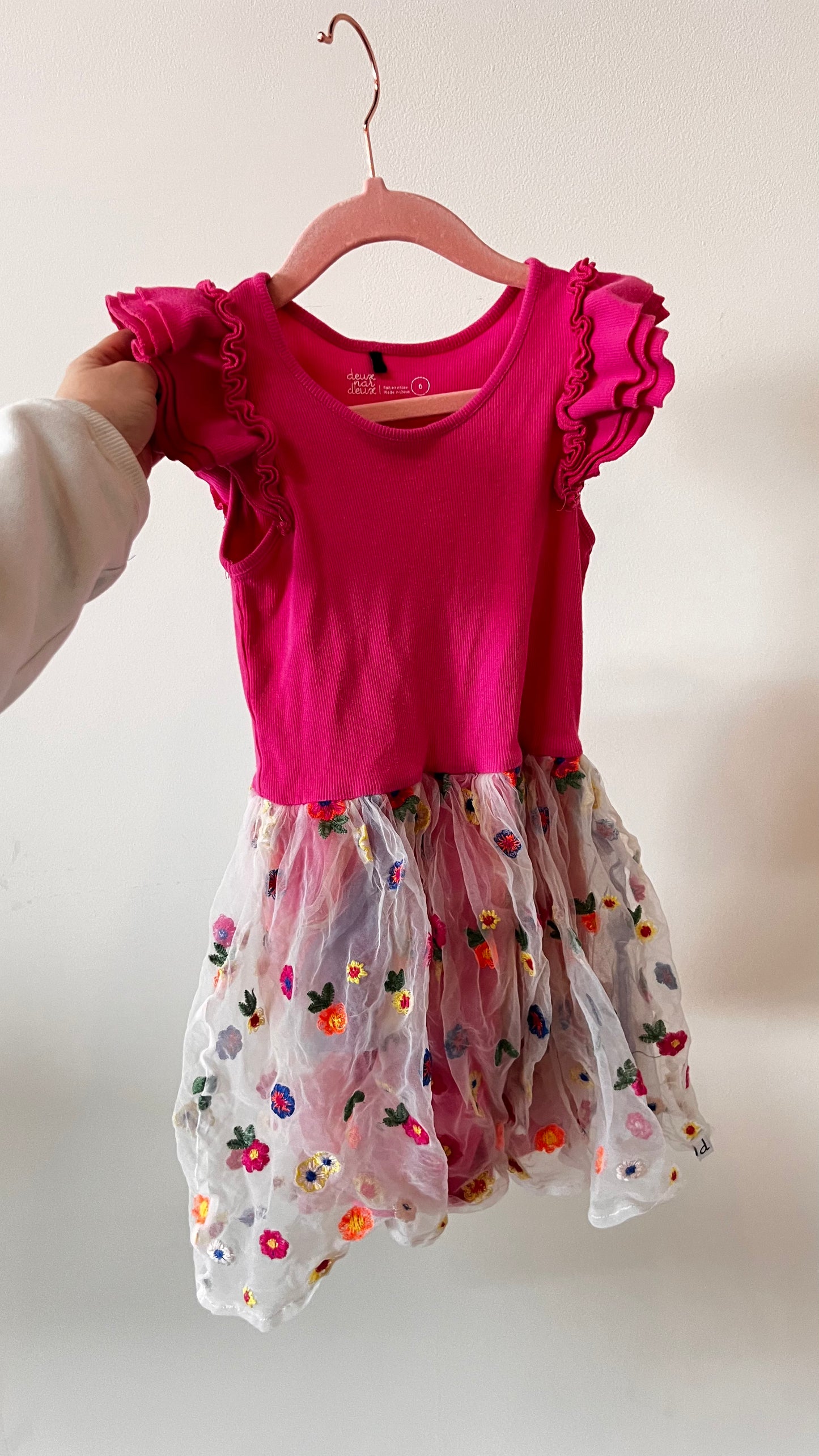 GC - Consignment - Deux Par Deux Pink Floral Dress 6Y