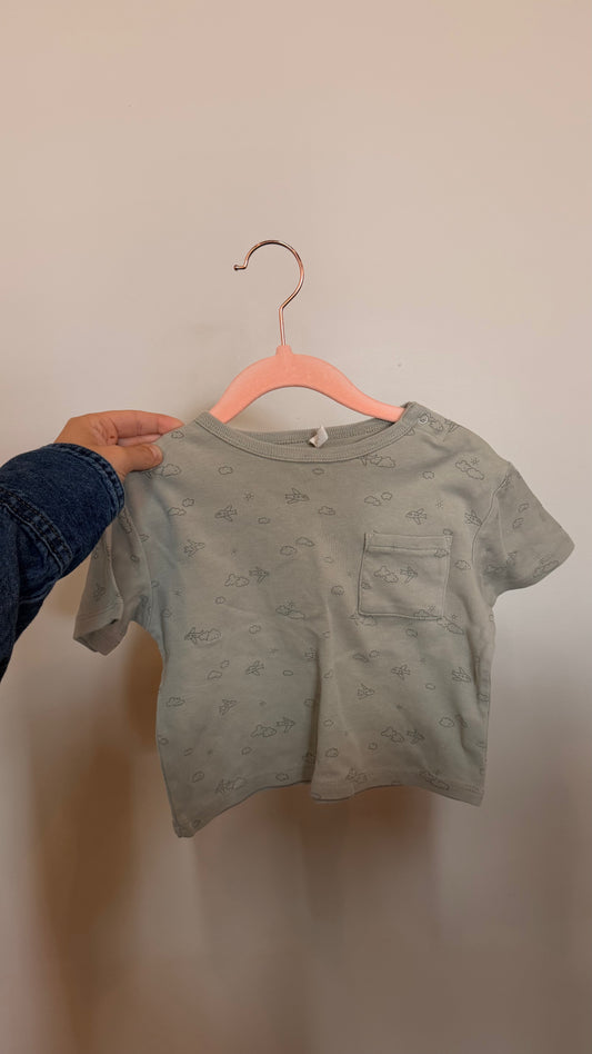 AB Consignment - Quincy Mae - Green Airplane Tee 18-24M