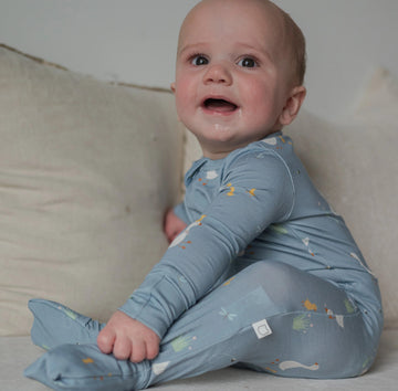 Roobear Kids - Little Hatchling Bamboo Sleeper - Pigeon Blue