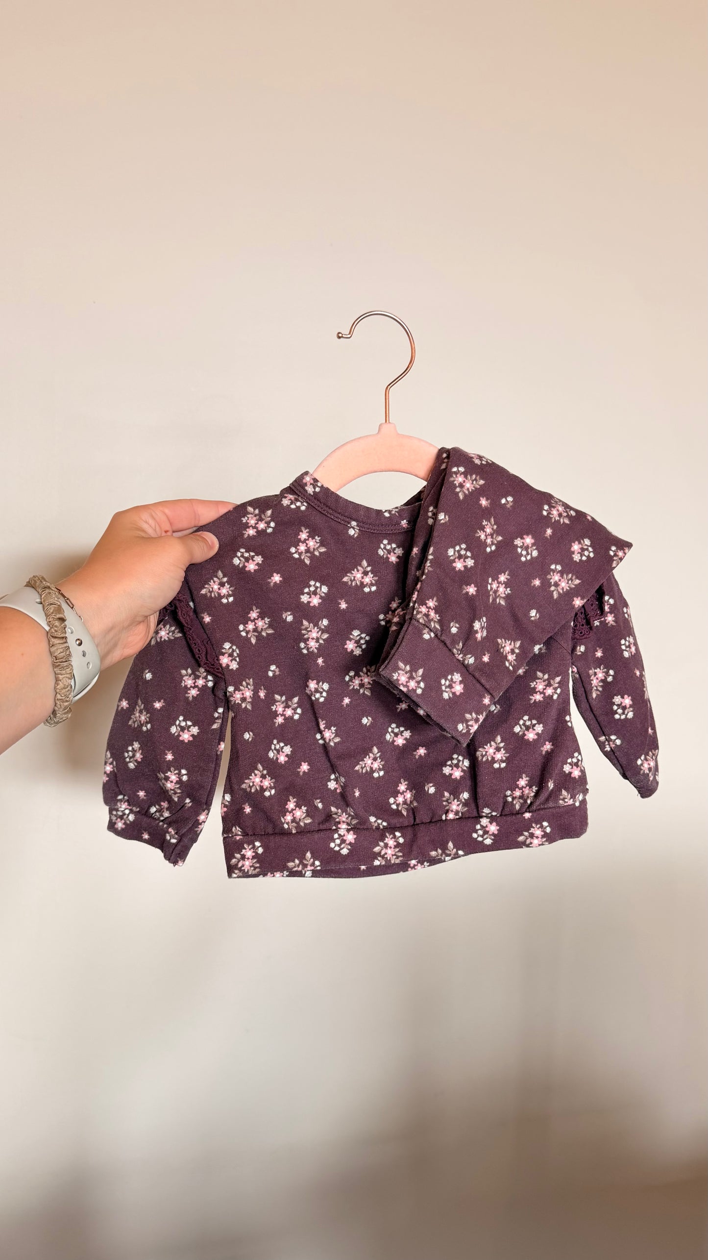 CM - Consignment - Wonderlux Plum Floral Two Piece Set 0-3M