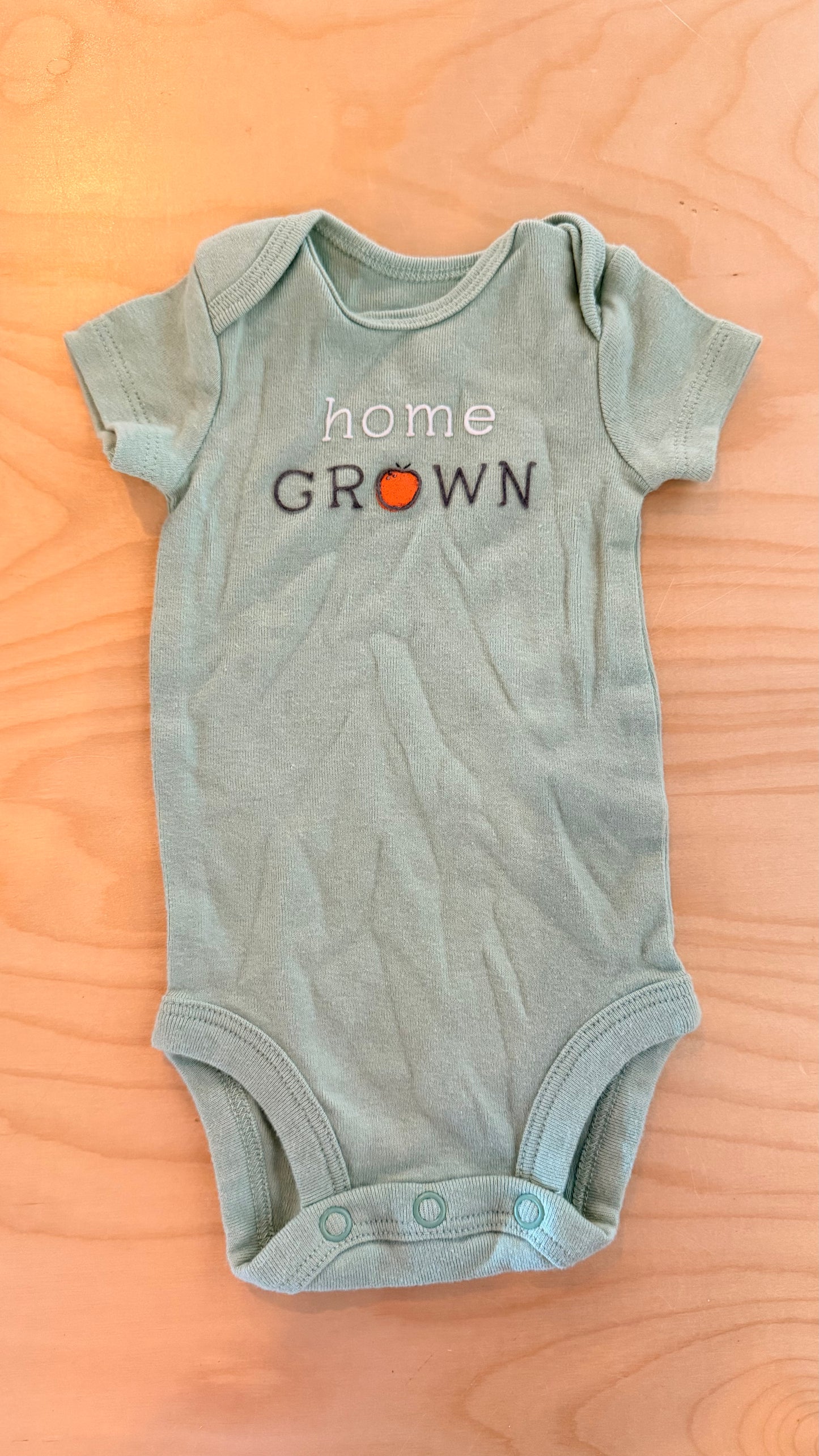 CC - Consignment - Carters Homegrown Green Bodysuit Newborn