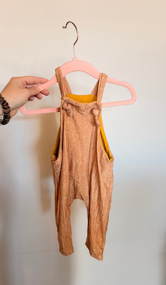 CC Consignment - Pretty Plum Boutique Orange/Yellow Overalls 3-6M