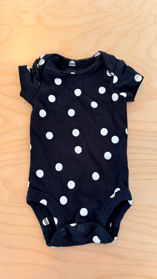 CC - Consignment - Carters Black & White Polka Dot Bodysuit - Newborn