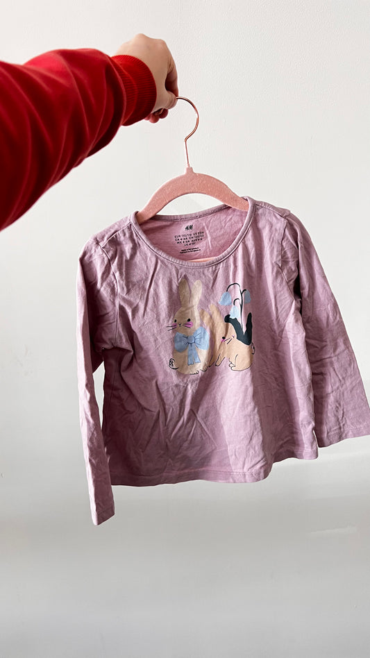 EM - Consignment - H&M Pink Bunnies Long Sleeve 4-6Y