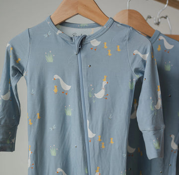 Roobear Kids - Little Hatchling Bamboo Sleeper - Pigeon Blue