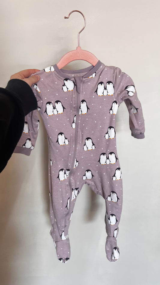 TB - Consignment - Zippy Jamz Purple Penguin Sleeper 6-9M