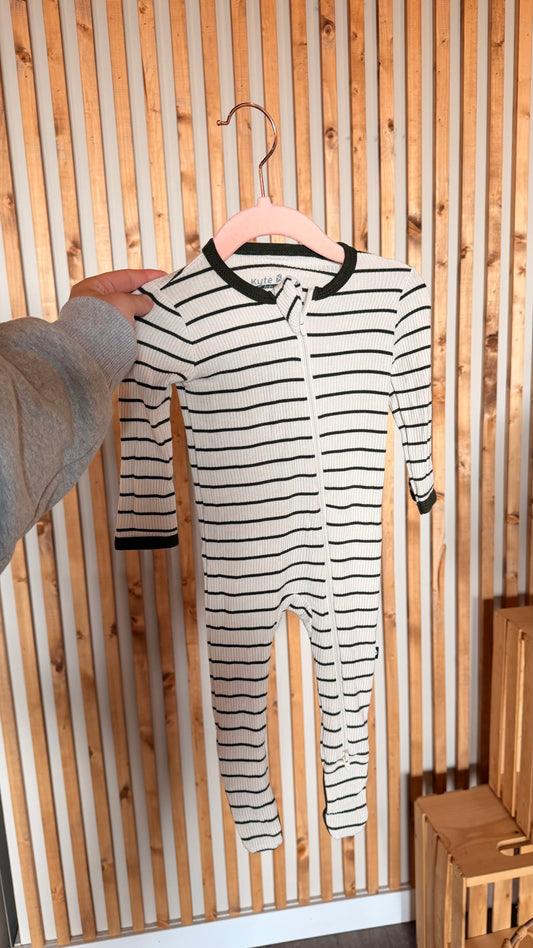 MM - Consignment - Kyte Baby Ribbed Stripped Bamboo Sleeper 3-6M